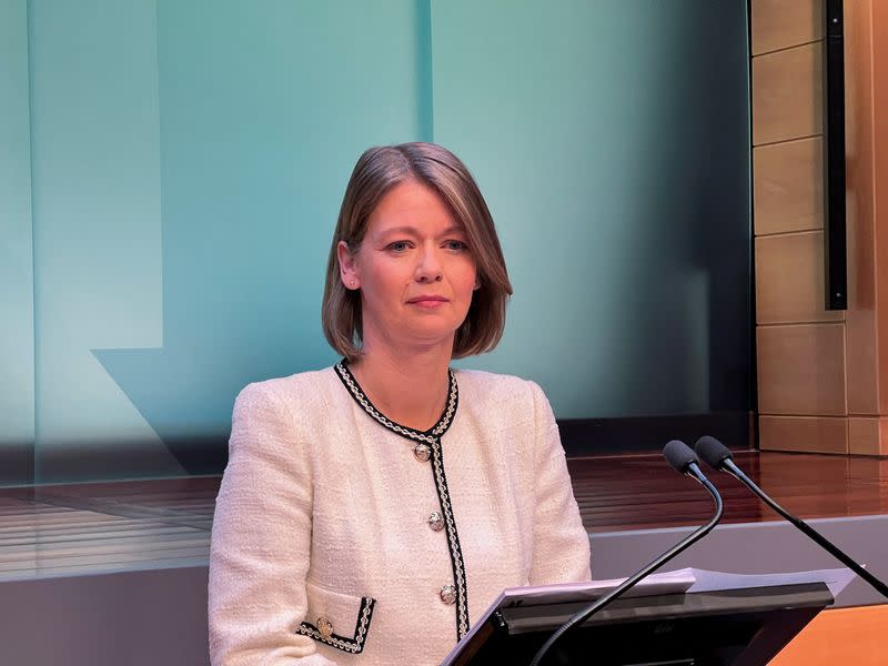 Norway's Central Bank Governor Ida Wolden Bache attends a news conference in Oslo