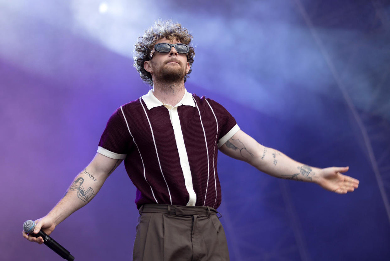 Tom Grennan during the Flackstock festival in memory of Caroline Flack at Pangbourne, Berkshire. Picture date: Monday July 25, 2022. (Photo by Suzan Moore/PA Images via Getty Images)