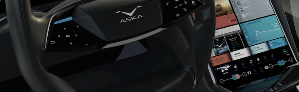 The Aska A5’s console toggles between drive and flight modes.