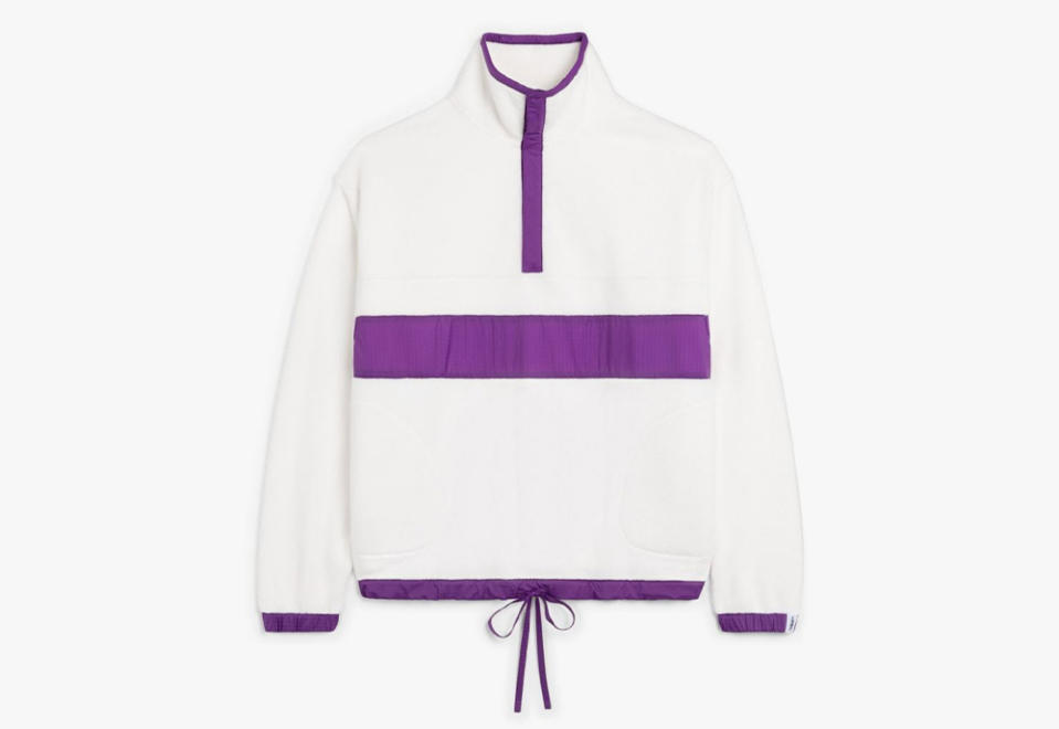 Mackintosh Purple and White Fleece Popover Jacket