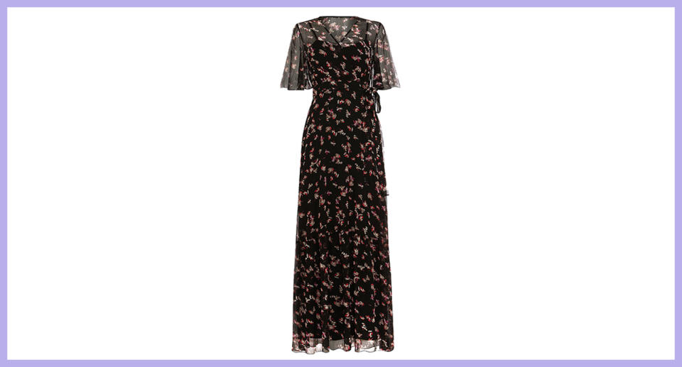 Phase Eight Pemberly Floral Maxi Short Sleeve Dress Black 