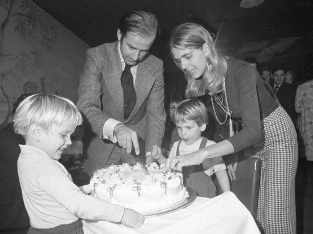 <p>Bettmann</p> Joe Biden and Neilia Biden