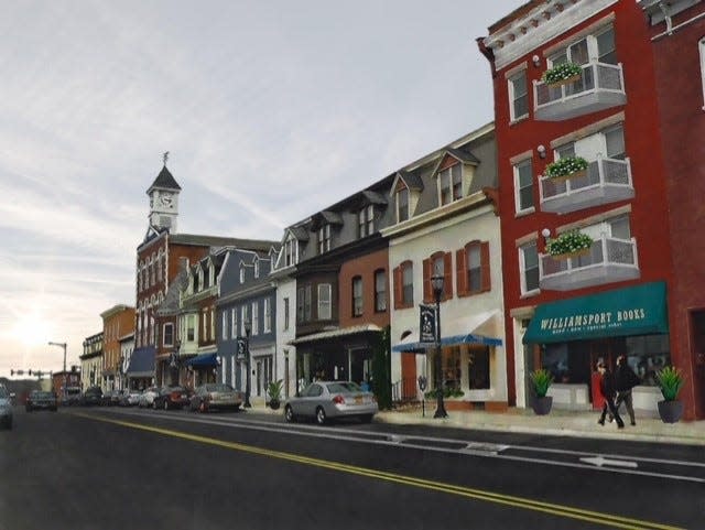 Artist's rendering of the Port 44 renovations on Conococheague Street in Williamsport. Port 44 and the new Chesapeake and Ohio Canal National Historical Park headquarters are spurring growth in downtown Williamsport.