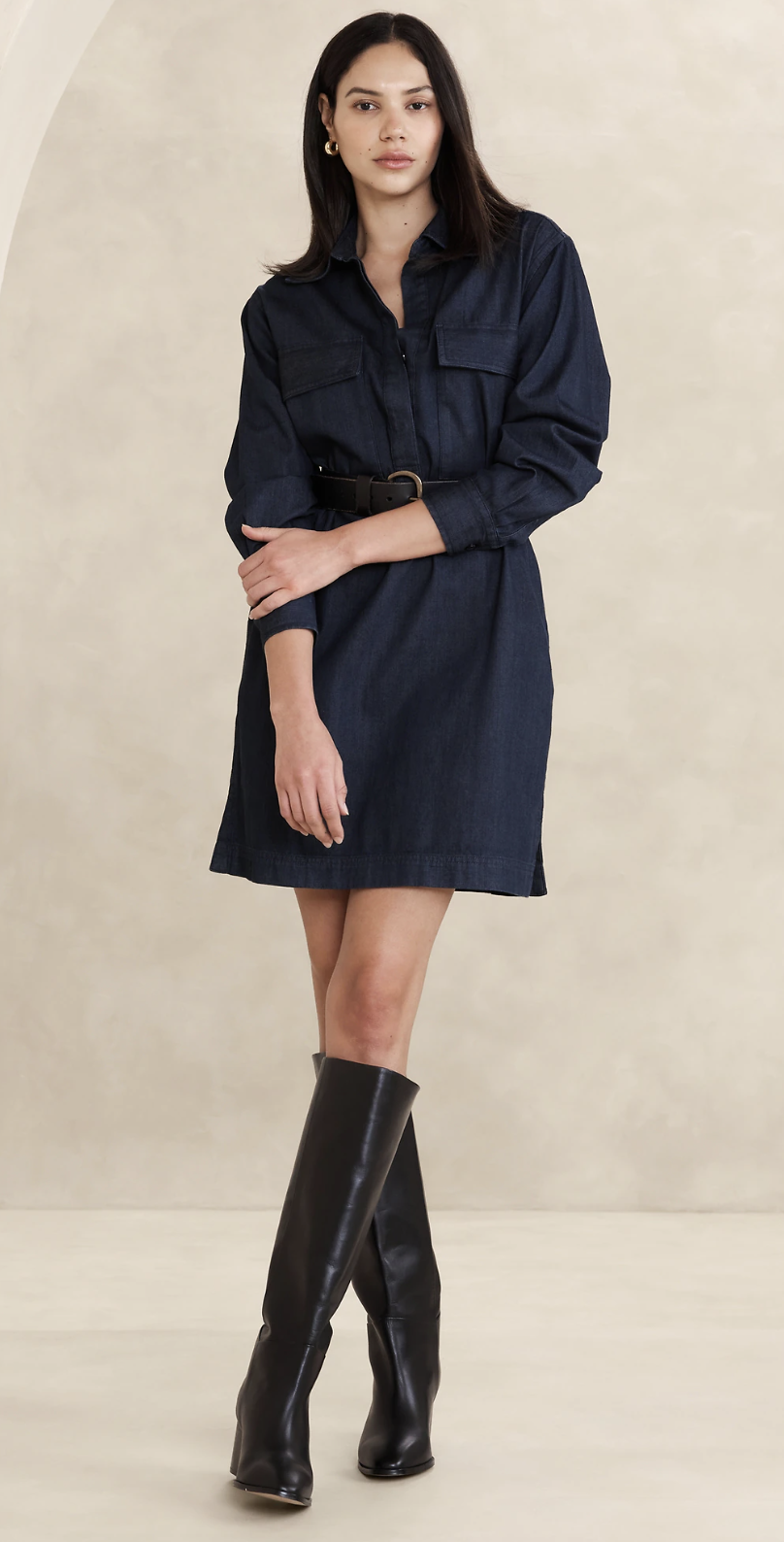 Banana Republic Factory Denim Mini Shirtdress