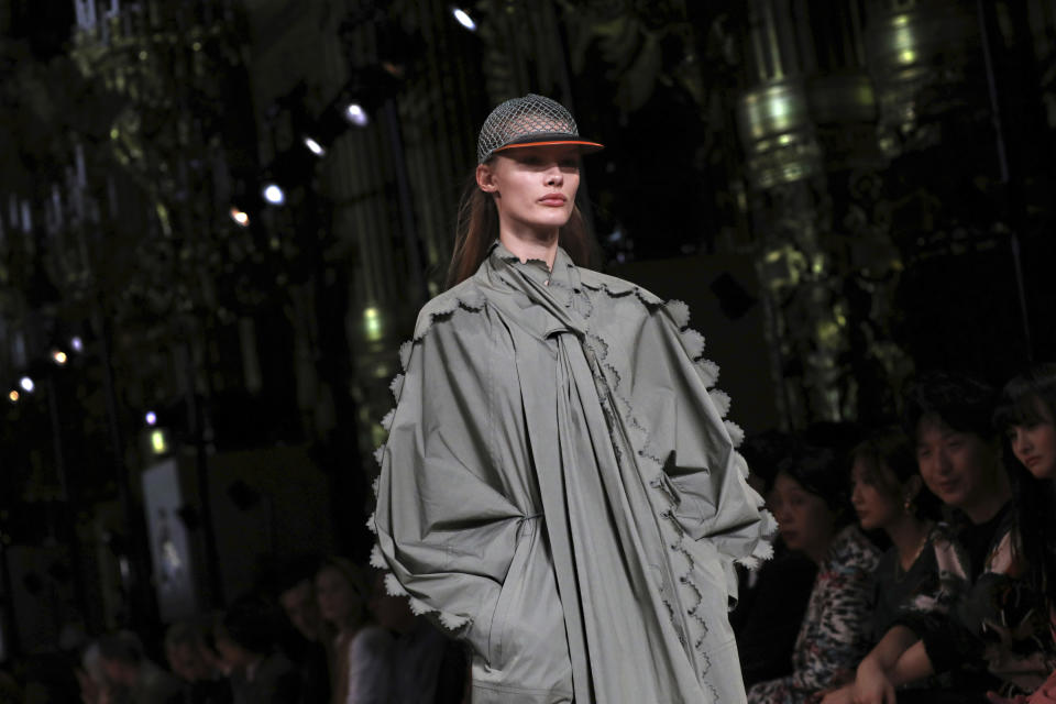 A model wears a creation as part of the Stella McCartney Ready To Wear Spring-Summer 2020 collection, unveiled during the fashion week, in Paris, Monday, Sept. 30, 2019. (Photo by Vianney Le Caer/Invision/AP)