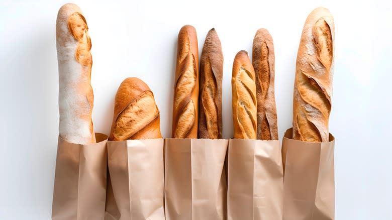 French baguettes laid out