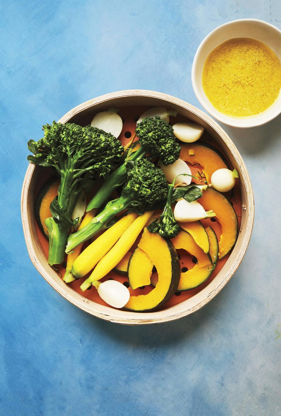 Fact: a kicky dressing on the side makes steamed vegetables even better.