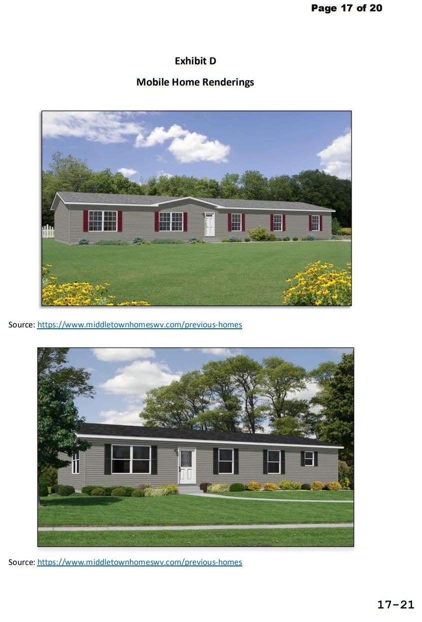 Volusia County officials included these renderings of mobile homes as part of an agenda item on expanding areas where mobile homes are allowed.