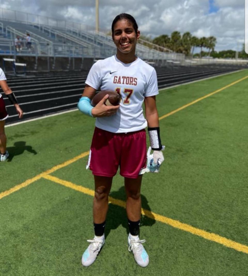 Goleman's Tiffany Walker committed to St. Thomas University’s first women’s flag football team. 