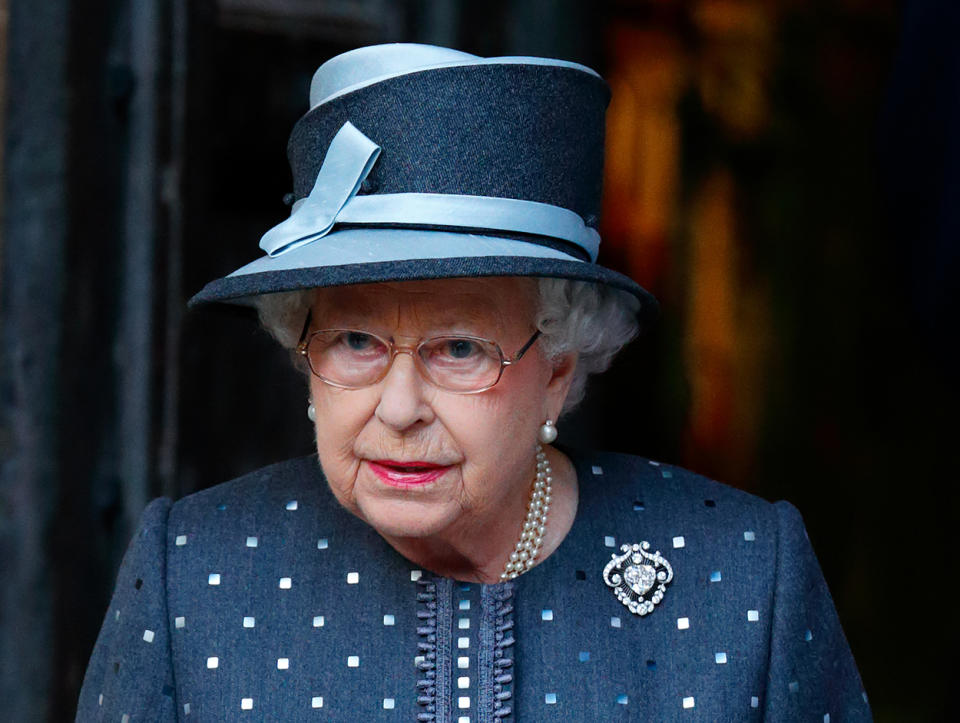 Queen Elizabeth II wearing the Cullinan V 