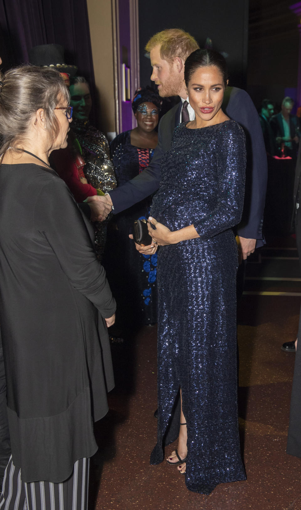 Meghan looked stunning in the sequin gown [Photo: Getty]