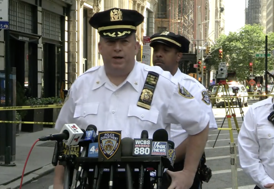 NYPD deputy chief John Chell at the scene of Monday’s accident in Flatiron (NYPD News/Twitter)