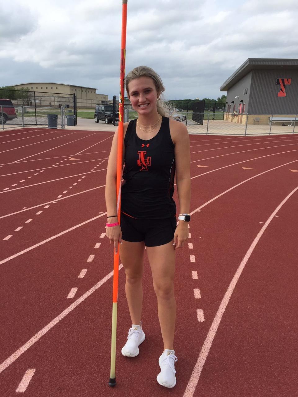 Smithville's Nikolette Schmidt captured first place in the pole vault at the Class 4A Region IV meet with a mark of 11 feet, 6 inches to qualify for this weekend's state track and field meet.