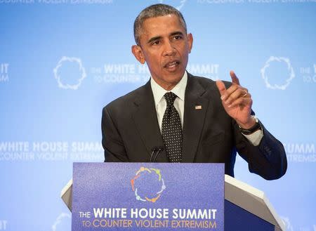 U.S. President Barack Obama speaks during the White House Summit on Countering Violent Extremism at the State Department in Washington February 19, 2015. REUTERS/Joshua Roberts