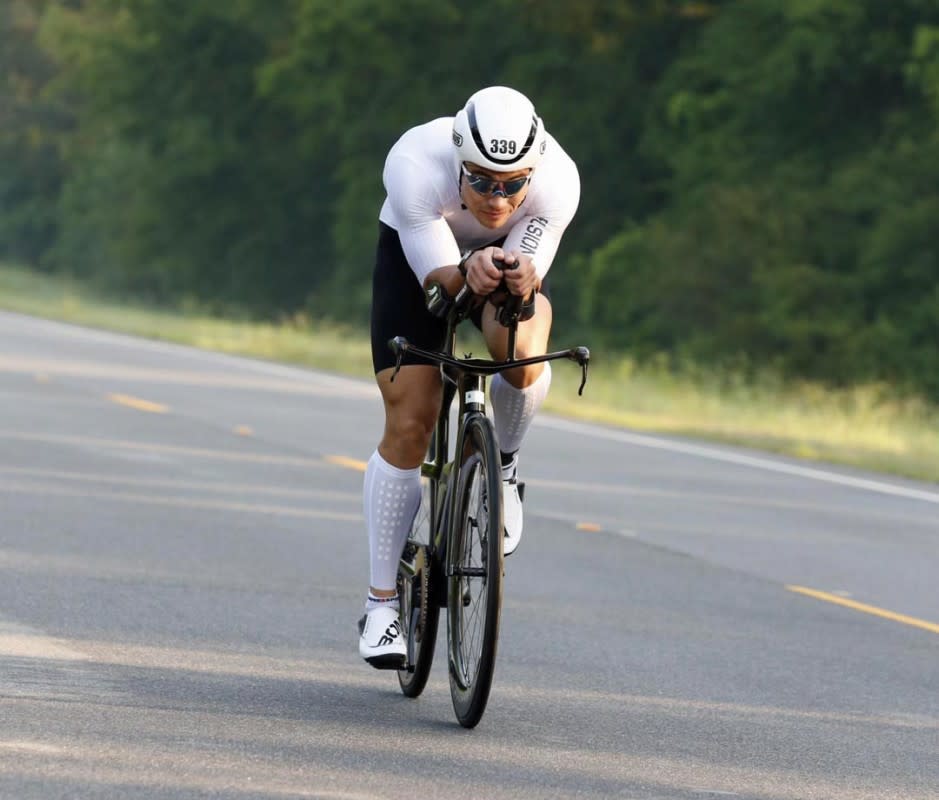 At the 2023 Ironman 70.3 Chattanooga, Lints recorded the fastest bike split by 3 minutes.<p>Courtesy Blaine Lints</p>