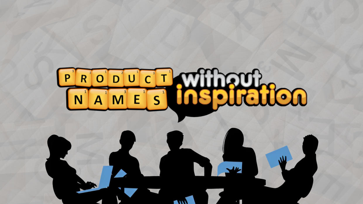  Product names without inspiration in the style of Word with Friends game logo 