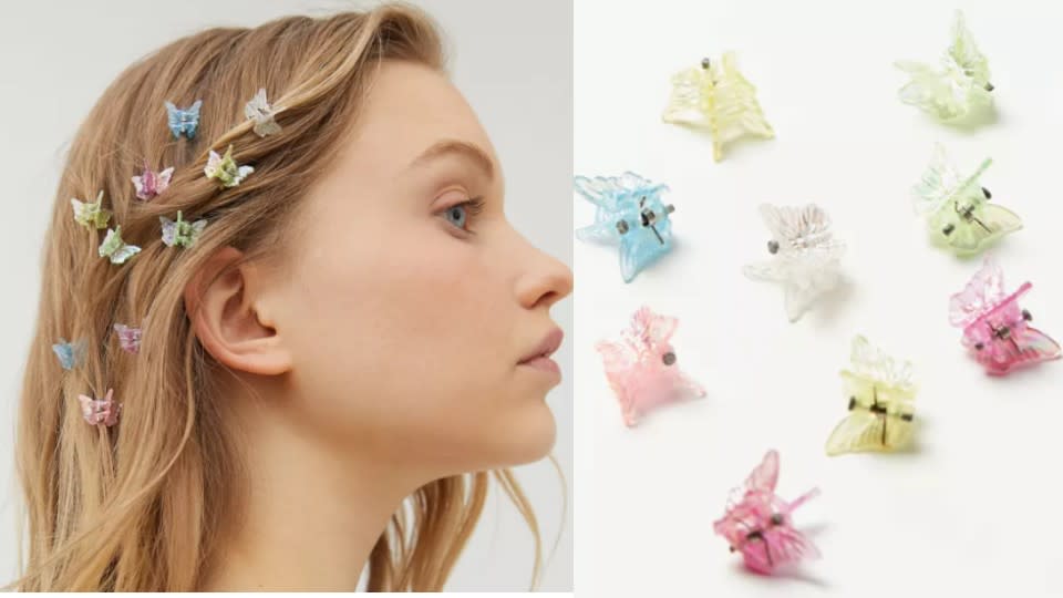 Urban Renewal Vintage Colorful Mini Butterfly Clip Set - Urban Outfitters, $14