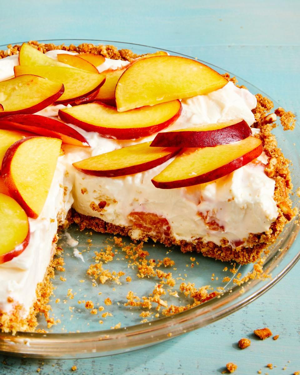 no bake peaches and cream pie