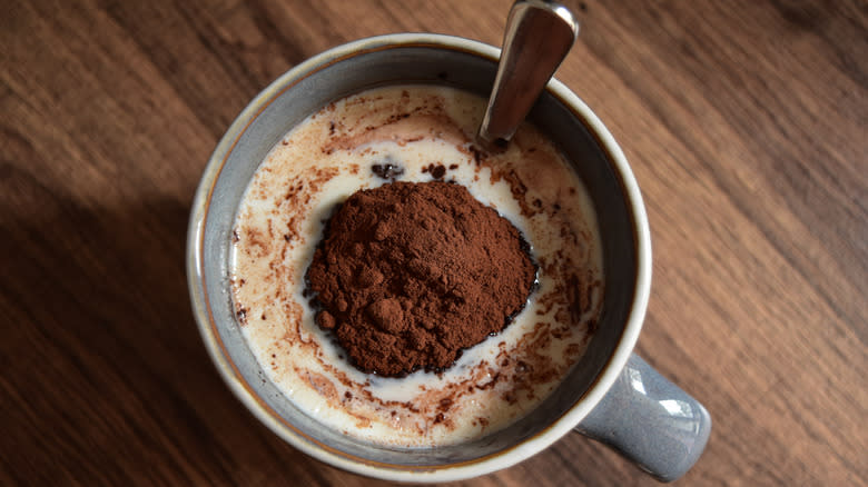 Hot chocolate mix in milk