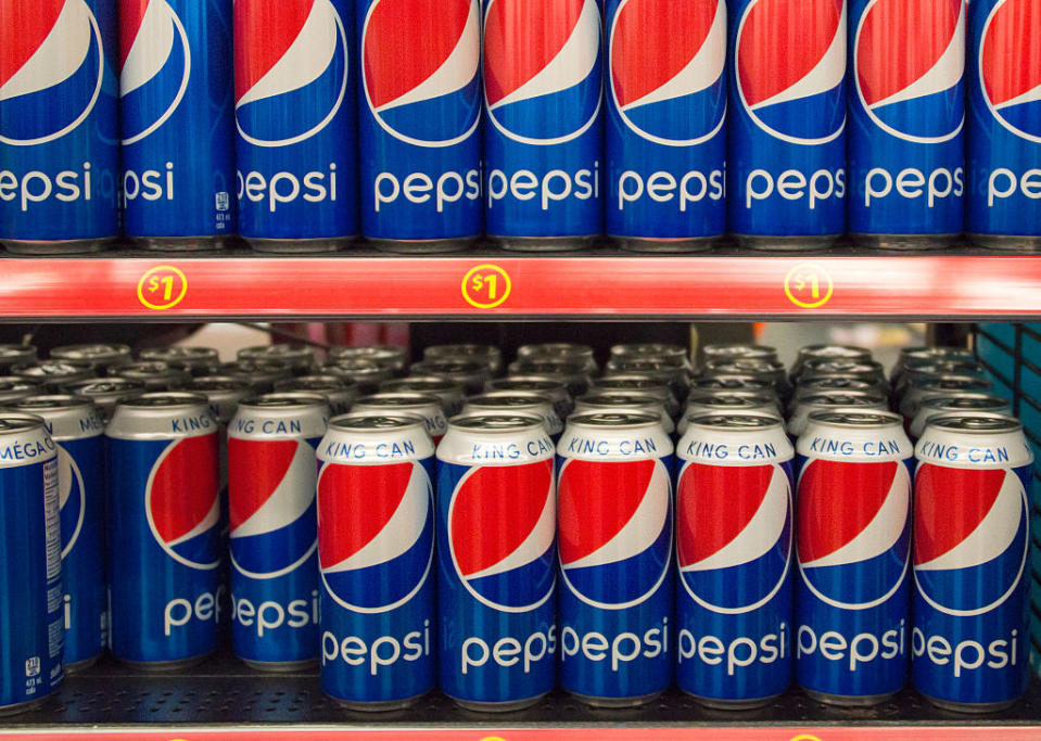 shelf of pepsi