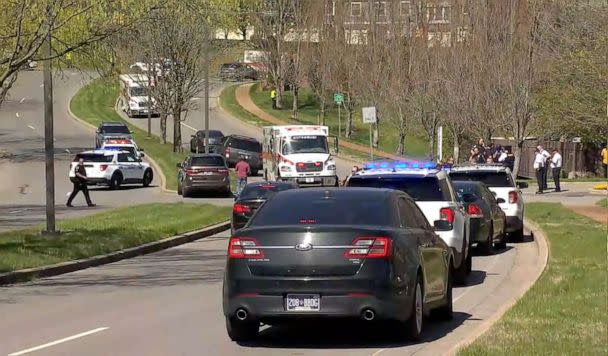 PHOTO: Police responds to an active shooter which took place at Covenant School, Covenant Presbyterian Church in Nashville, March 27, 2023. (News Nation)