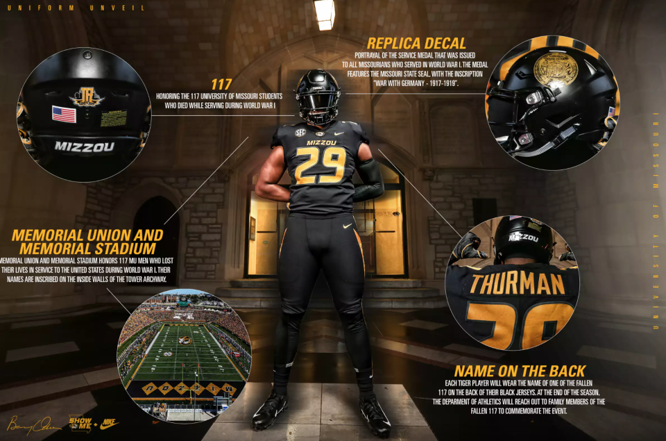 The explanation of Missouri’s uniforms. (via Mizzou Football)