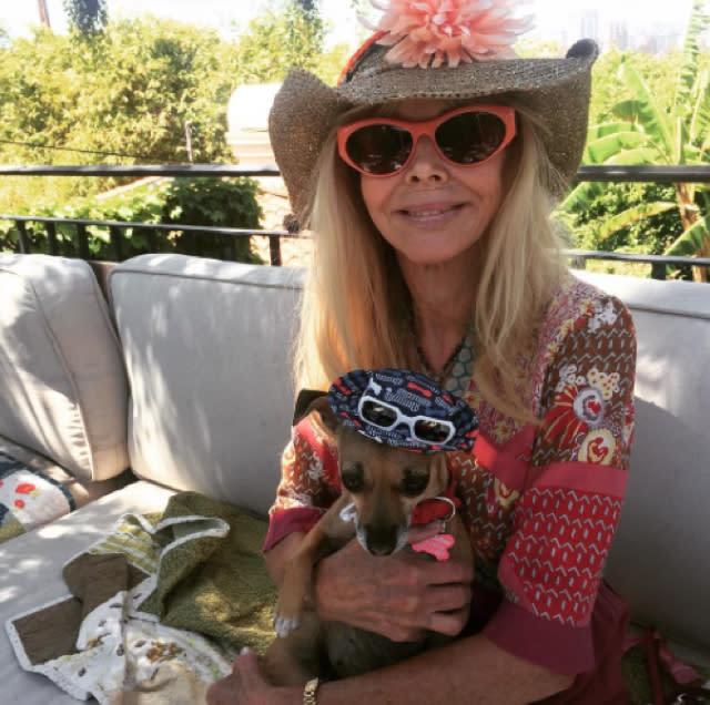 Britt Ekland and dog removed from flight