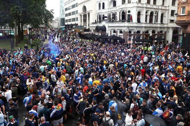 Fans watch England v Scotland