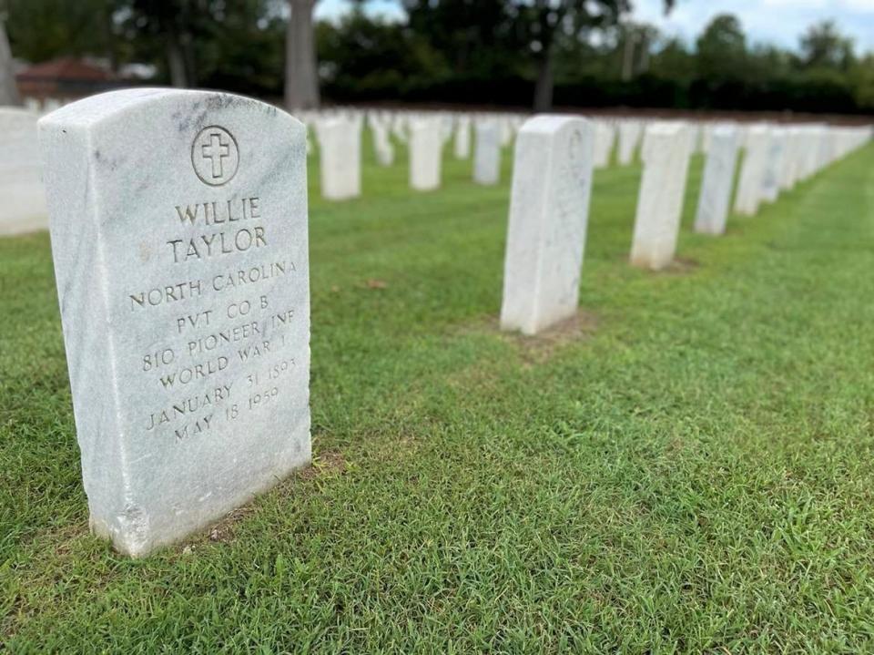 Many of the cemetery's gravestones bear simple inscriptions to tell the stories of the service members buried there.