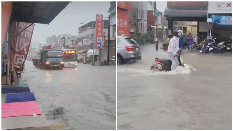 南台灣大雨狂炸，多處地區都傳出淹水災情。（圖／翻攝自{仁武人}※大小事）