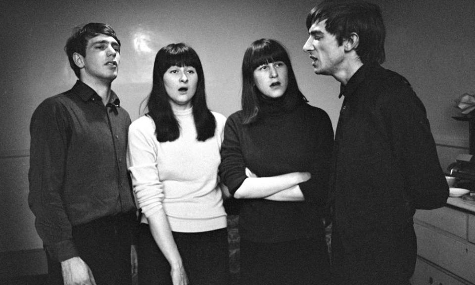 The Watersons – from left: John Harrison, Norma, Lal and Mike Waterson, in the studio in 1964.