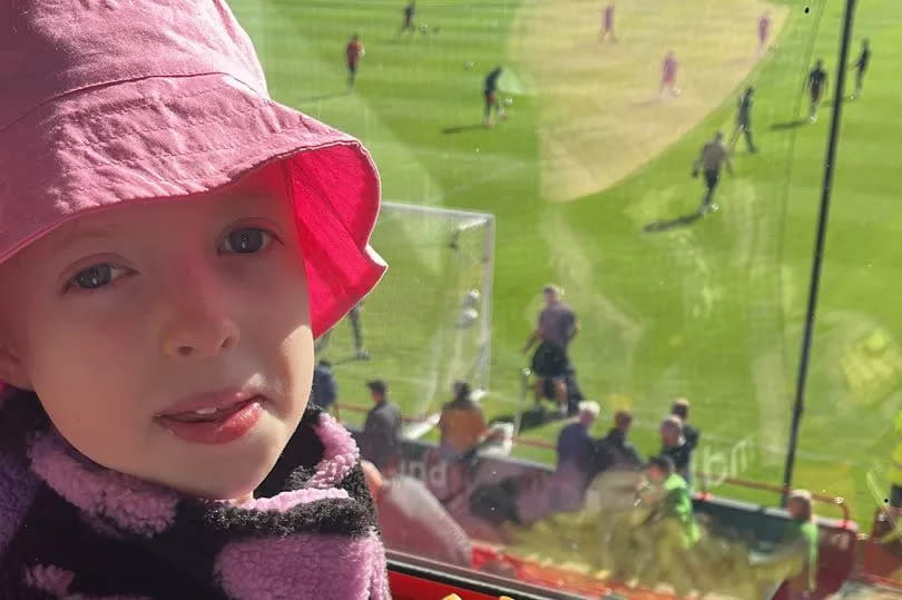 Verity Sheldon with her chips at a Walsall FC match