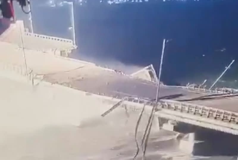Explosion on strategic Kerch bridge, Crimea