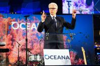 Ted Danson addresses the crowd during the Oceana 2019 New York Event Gala honoring Diane Lane and engineer Simon Sidamon-Eristoff at The Rainbow Room on Tuesday in N.Y.C.