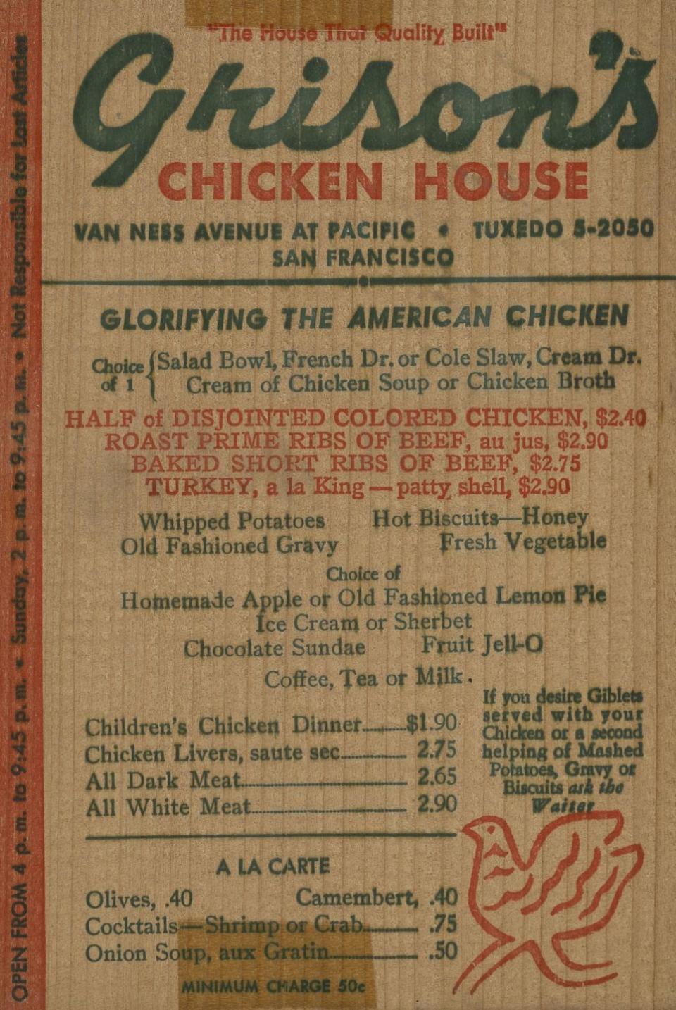 Menus were much shorter.