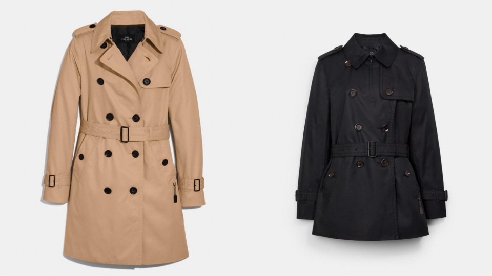 Trench coats, watches and scarves are on sale now.