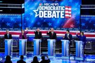 Candidates participate in the ninth Democratic 2020 U.S. presidential debate at the Paris Theater in Las Vegas, Nevada, U.S.,
