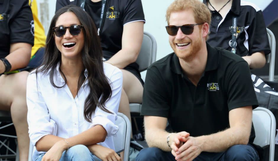 Markle wore a shirt from her friend’s label at the Invictus Games. (Photo: Getty Images)