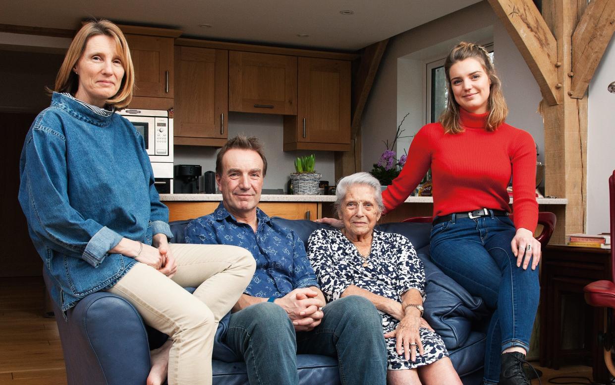 Rachael Marsden (left) with her husband, daughter and 89-year-old mother Barbara - AJ Levy