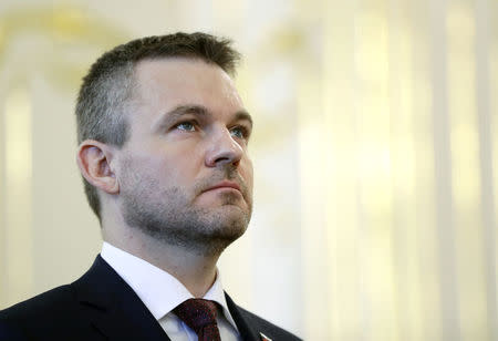 Newly appointed Slovak Prime Minister Peter Pellegrini looks on during a ceremony in Bratislava, Slovakia, March 22, 2018. REUTERS/David W Cerny