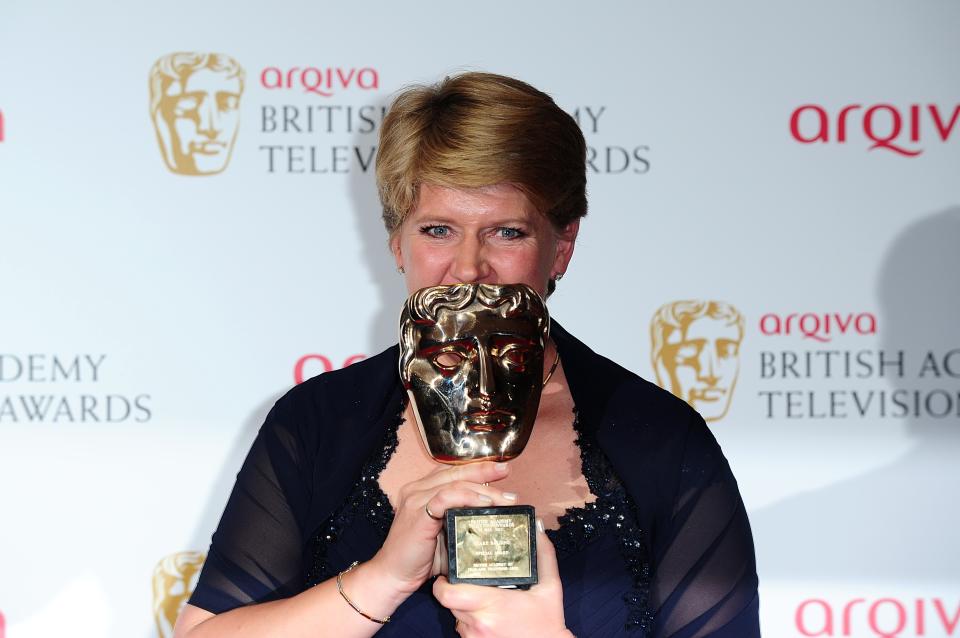 Clare Balding with the Award for Outstanding Achievement in Factual Presenting at the Arqiva British Academy Television Awards 2013 at the Royal Festival Hall, London.