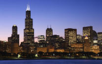 The Willis Tower, also known as the Sears Tower, in Chicago was built in 1974. It is 442m high, and has 110 floors.