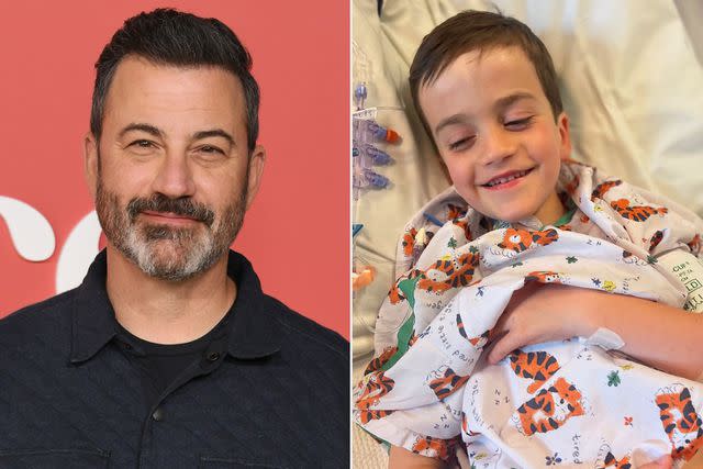 <p>Jon Kopaloff/Getty; Jimmy Kimmel/Instagram</p> Jimmy Kimmel and his son Billy after he underwent his third open heart surgery