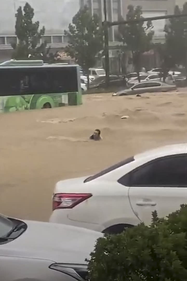 2021年7月20日，河南省遭遇大暴雨的現場。