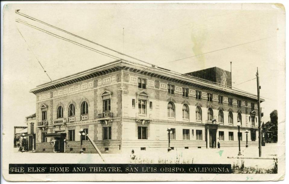 The second Elk’s Lodge Building was at the corner of Morro and Marsh Streets from 1912-1960 at the current site of Pacific Premiere Bank.