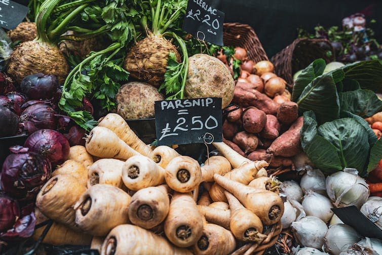 Vegetables on a market stall