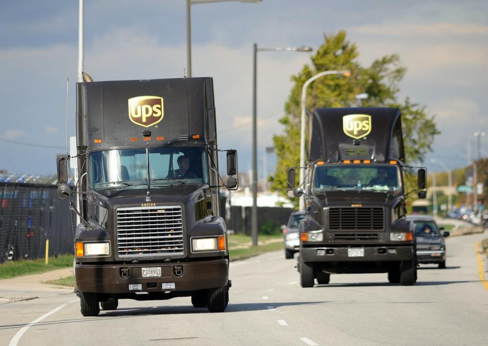 Returns can travel hundreds of miles in going from the customer’s hands to a return center, sometimes back to the manufacture, and then going back into inventory for resale. <a href="https://www.gettyimages.com/detail/news-photo/trucks-drive-by-the-scene-where-a-cargo-plane-was-searched-news-photo/106351058" rel="nofollow noopener" target="_blank" data-ylk="slk:William Thomas Cain/Getty Images;elm:context_link;itc:0;sec:content-canvas" class="link ">William Thomas Cain/Getty Images</a>