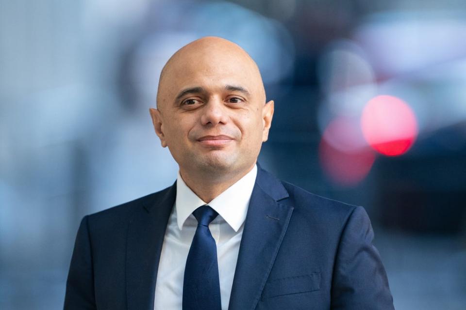 Health Secretary Sajid Javid has said mandatory mask-wearing will return to shops and public transport on Tuesday (PA) (PA Wire)