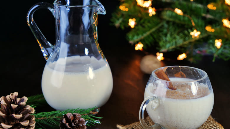 eggnog with pitcher