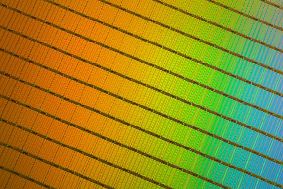 A wafer of 3D NAND flash.